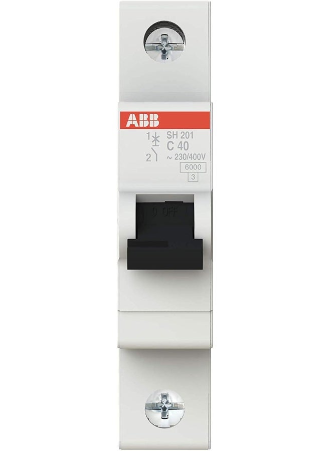 ABB SH201-C40 Miniature Circuit Breaker, 1 Pole, 40 Amp - Image 1